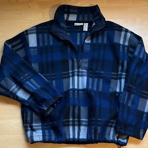 Northwest Territory Men's Navy Plaid and Gray Zip Up Sweater